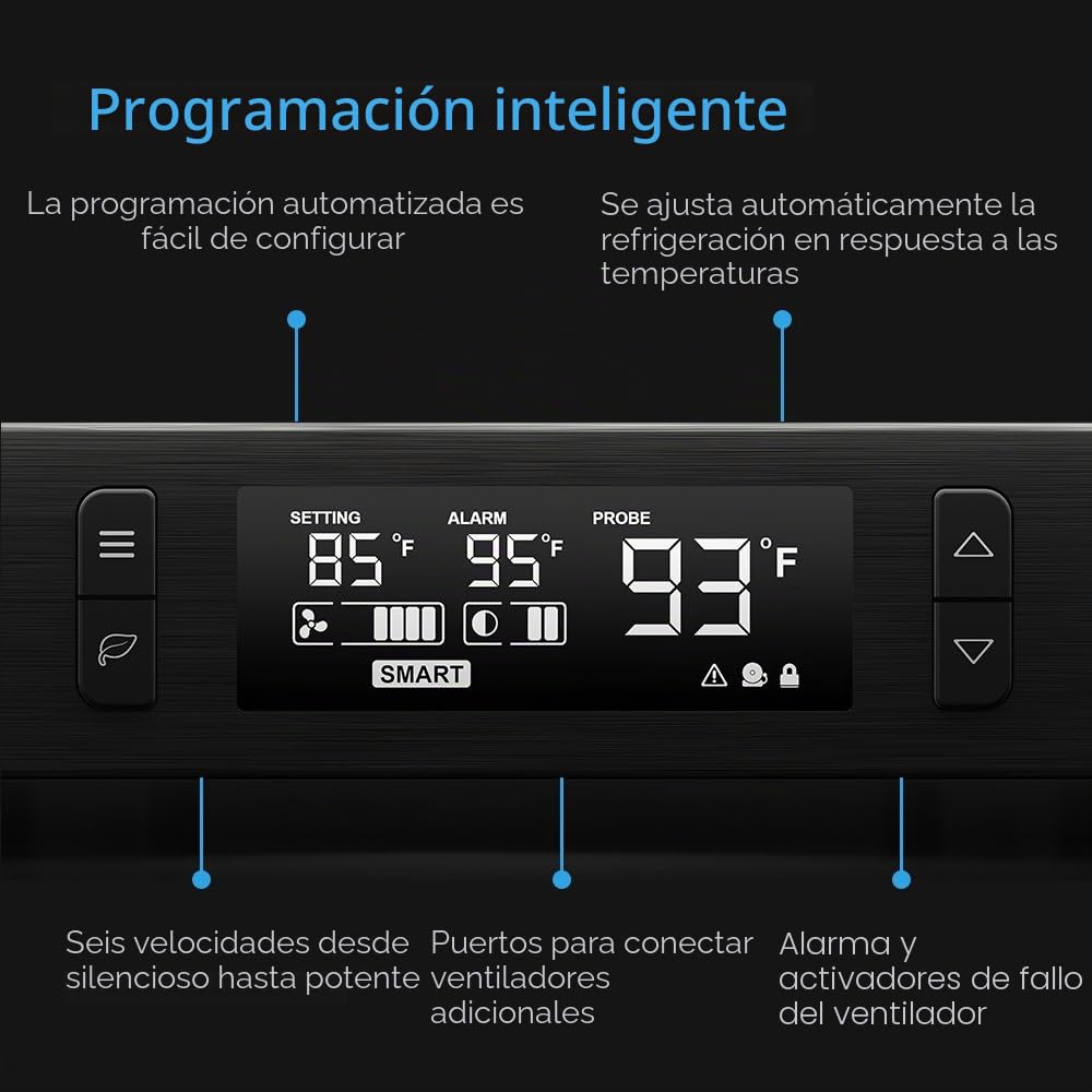 AC Infinity AIRCOM T9, 43cm ventilador de enfriamiento silencioso de escape superior para receptores, amplificadores, DVR y componentes de gabinete AV