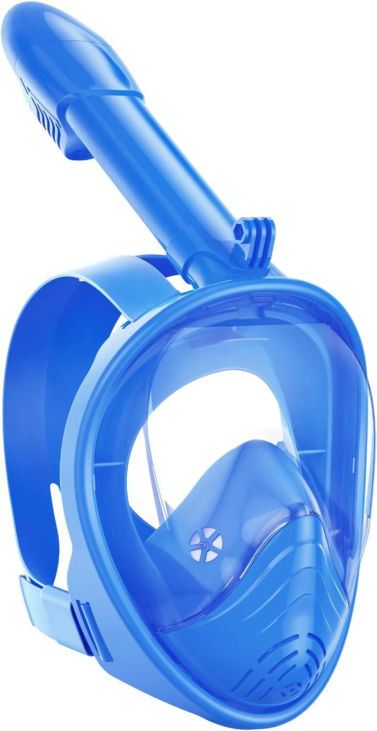 Kids Snorkel Mask Full Face, Snorkeling Gear with Safe Smooth-Breathing System Anti-Fog Leakproof, Wide View Diving Mask Snorkeling Set with Removable Camera Mount and Mesh Bag Kids Snorkel Mask Full Face, Snorkeling Gear with Safe Smooth-Breathing System Anti-Fog Leakproof, Wide View Diving Mask Snorkeling Set with Removable Camera Mount and Mesh Bag
