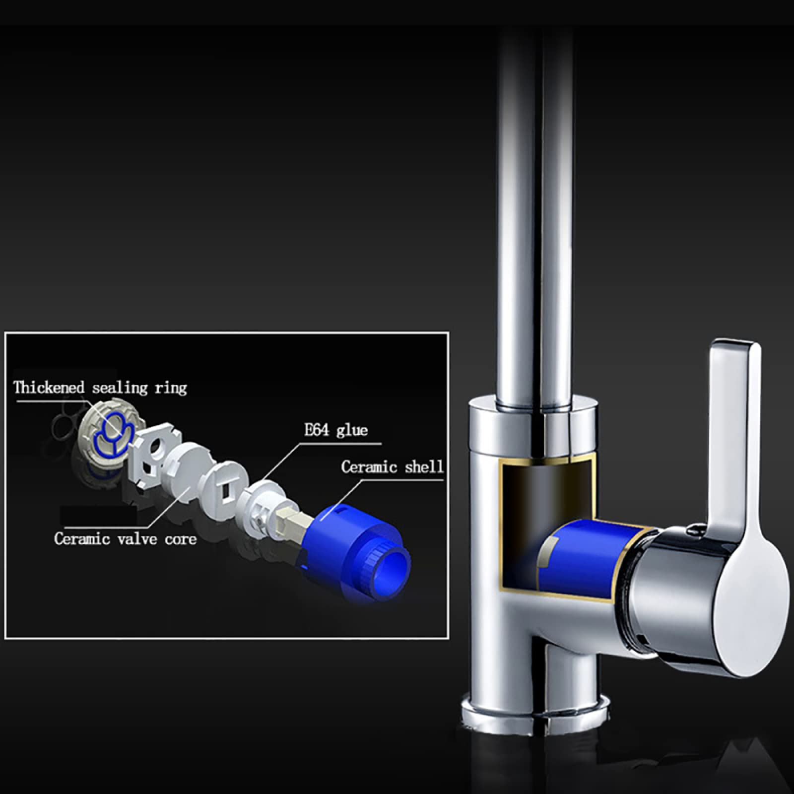 Cartuchos cerámicos para grifos， Cartucho de Grifo de cerámica de 40 mm, 35 mm/40 mm, Cartucho de Disco de cerámica Monomando for grifos mezcladores de baño o Cocina(40mm)