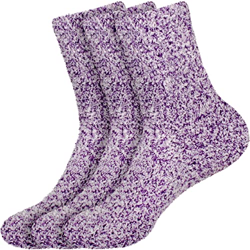 Image of BambooMN Women's Fuzzy Warm Feather Soft Socks - Value Packs