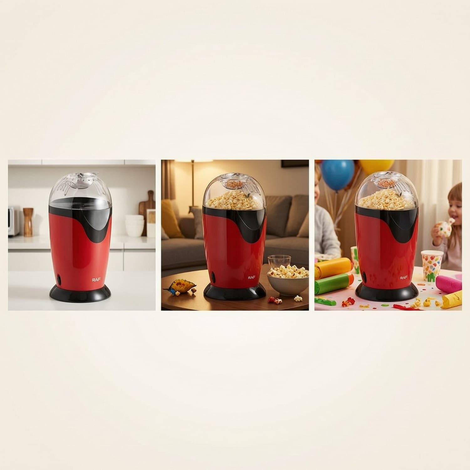Compact Electric Popcorn Machine Countertop Popcorn Mac | Compact Electric Popcorn Machine Countertop Hot Air Appliance Fast for Movie Lovers Families Home Theater Parties Black Red-image-39