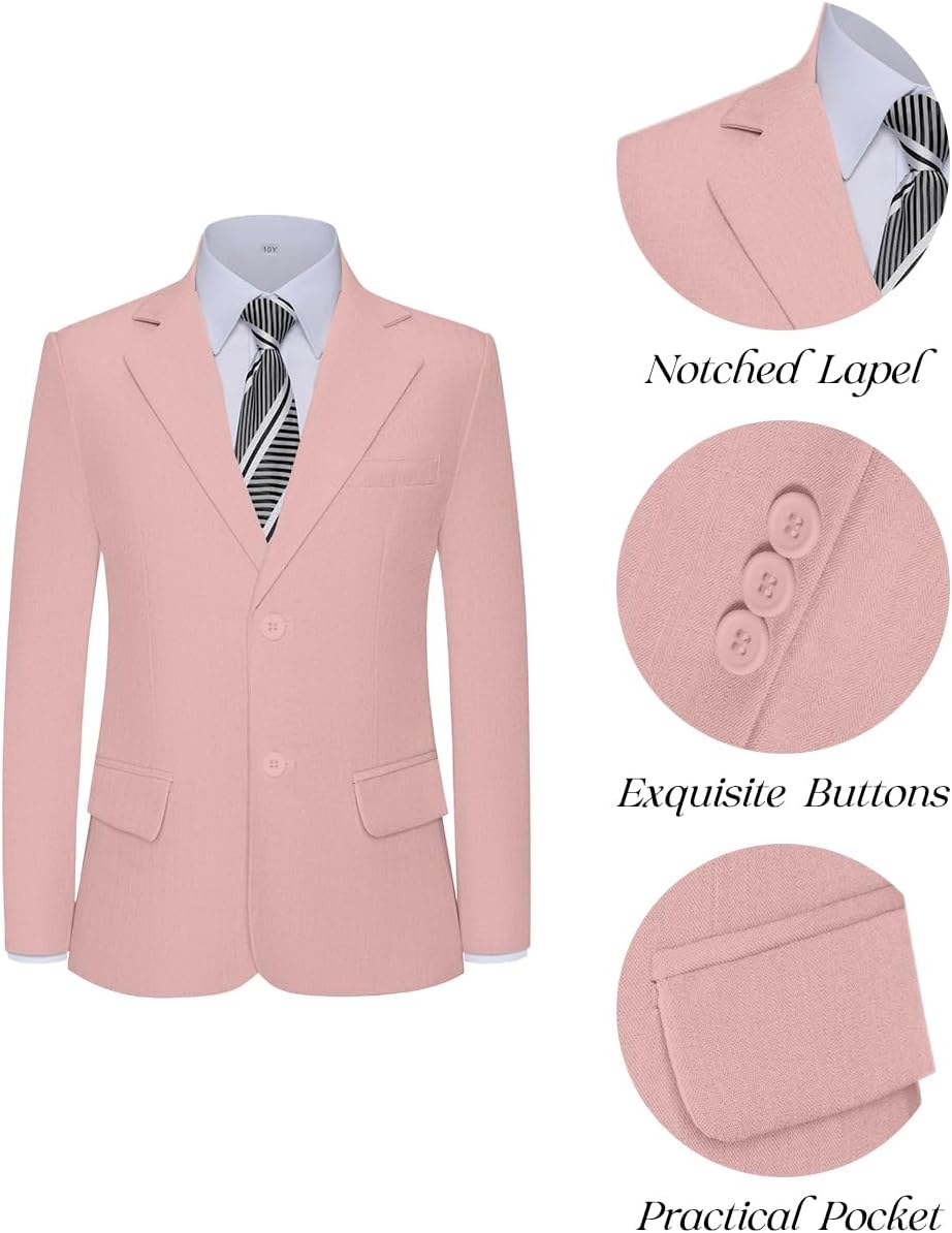 Boys Blazer Suit Sport Coat Formal School Wear Slim Fit Casual Jacket for Kids