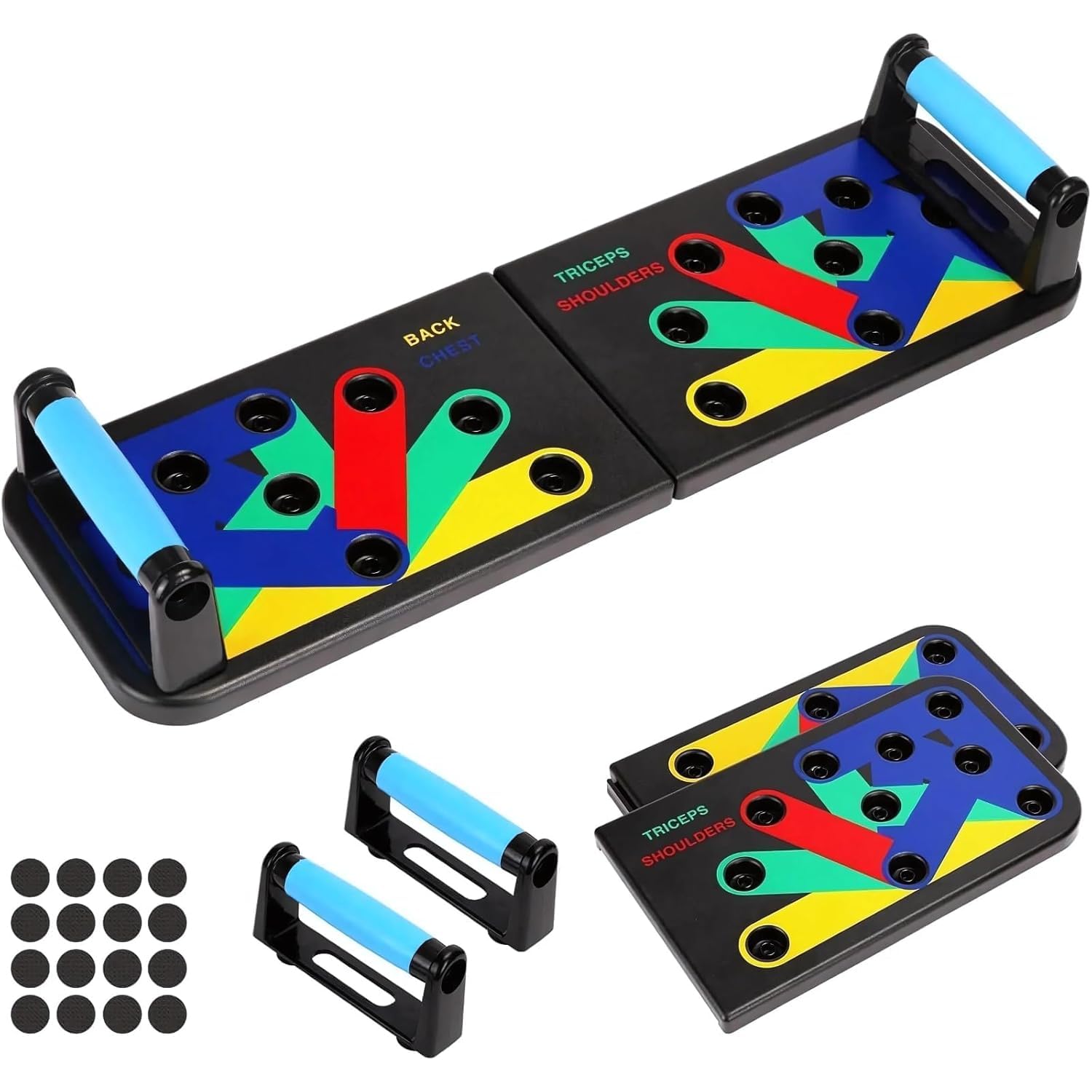 Drumstone (𝗦𝗽𝗲𝗰𝗶𝗮𝗹 𝟱 𝗬𝗲𝗮𝗿𝘀 𝗪𝗮𝗿𝗿𝗮𝗻𝘁𝘆) Multi-Function Push Up Board | Foldable Muscle Training Equipment for Home Gym | Color-Coded Fitness Board for Chest, Shoulders, Back & Triceps-picture-15