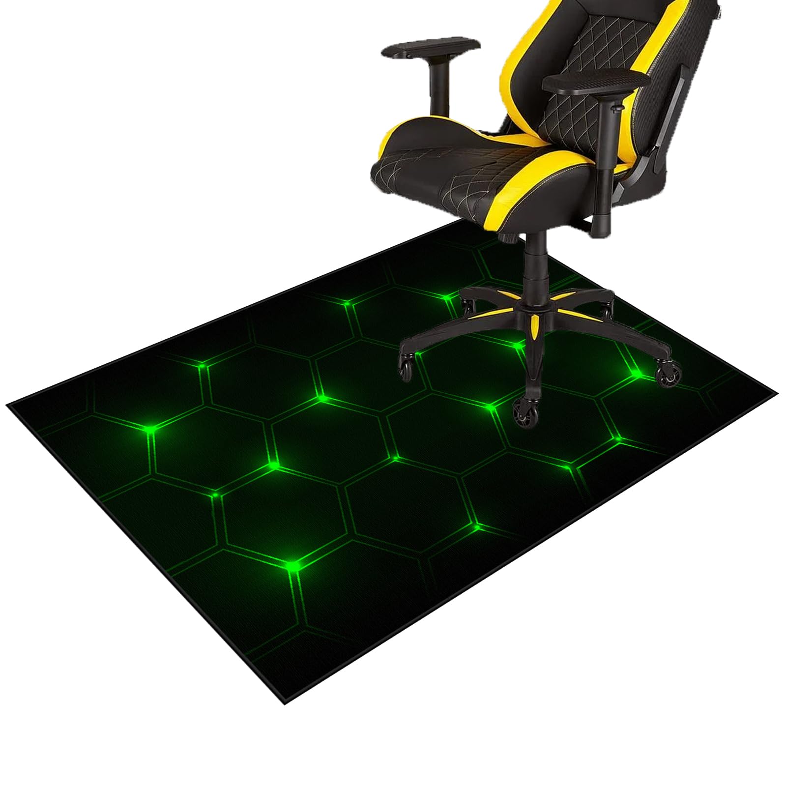 Fcenghox 684A Heavy Duty Gaming Chair Mats For Carpeted And Hardwood Floor, Office Chair Mat For Carpet Floor Protectors For Rolling Chairs, Computer Desk Chair Mat For Home And Office, Protector Rug 130 X 160 Cm