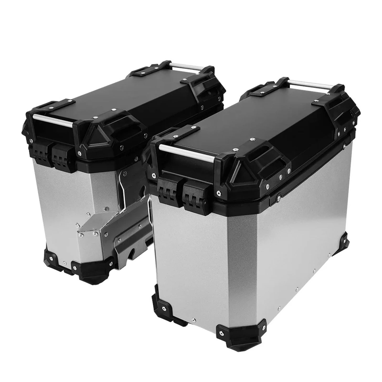 Gepäckhalterung Sattelbox Mit Großer Kapazität Für R 1200 GS R1250GS ADV Für Abenteuer Silberne Seitenbox Mit Abschließbarer Halterung Moto-Teile Motorrad Gepäckträger(Panniers and Bracket)