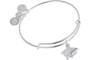 2024 Graduation Expandable Wire Bangle, Rafaelian Gold and Silver Finish
