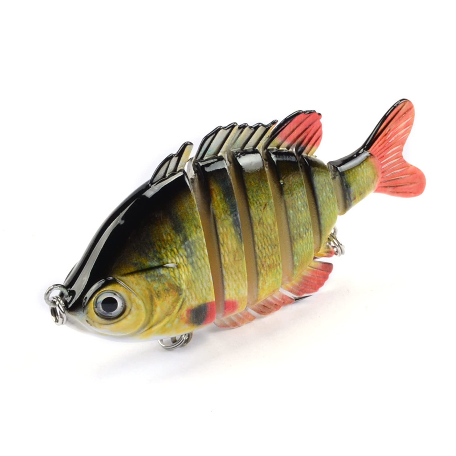 5 Stück 8,5 cm 25g 6 segmentierte mehrgelenkige Swimbaits Lebensechte Angelköder für Bassforellen-Karpfen mit Diskanthaken 3D-Augen Süßwasser-Salzwasser-Angelgerät