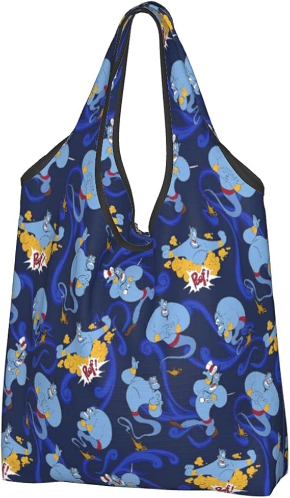 Amazon アラジン ジーニー 肩掛け 防水 折り畳み 安い 1 2 枚 選択可 エコバッグ トートバッグ コンビニバッグ 買い物 大容量 コンパクト かわいい おしゃれ レディース 人気 Danesi キャラクター グッズ 40 65cm シューズ バッグ