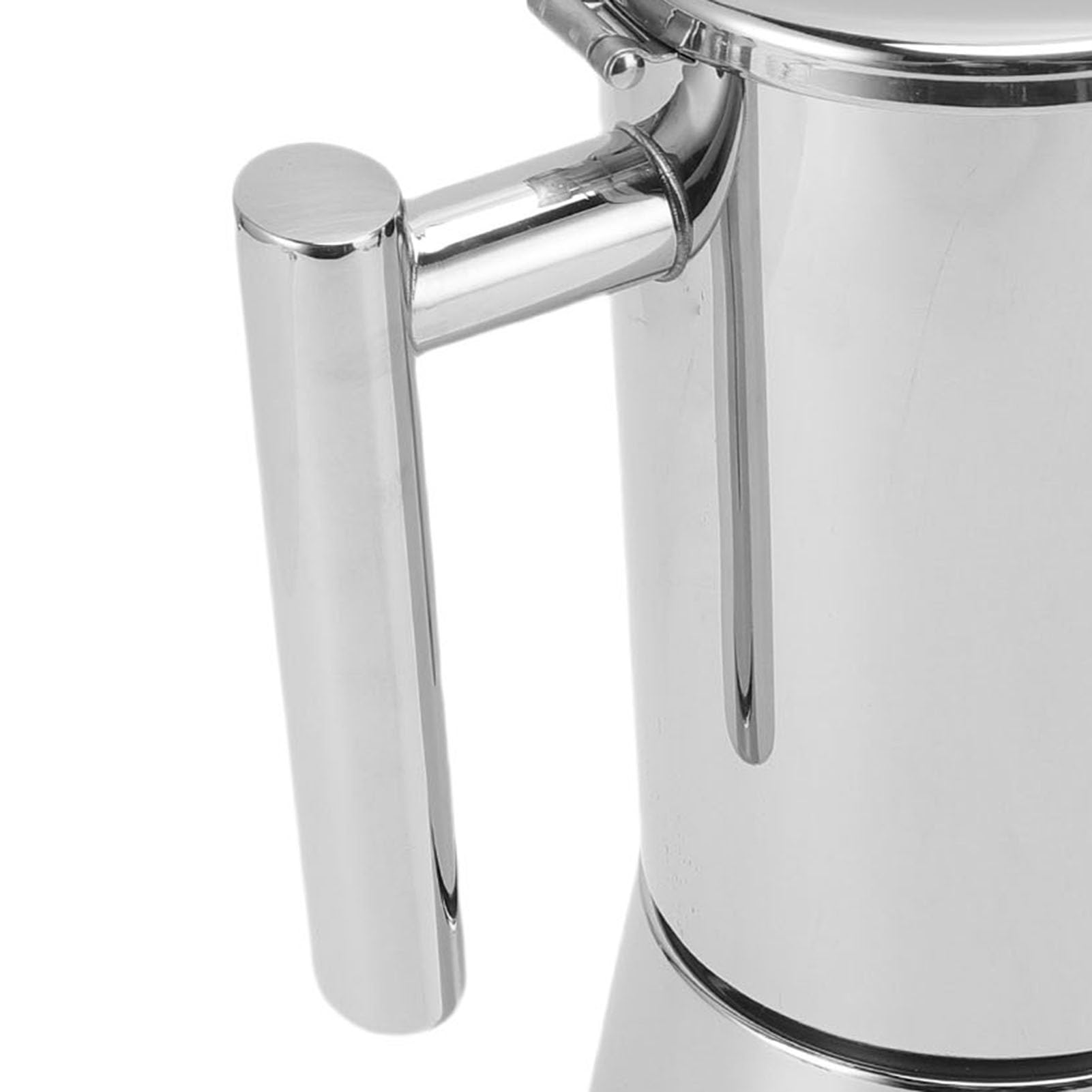 Naroote de Inducción de 6 Tazas, Máquina de Estufa de Acero Inoxidable, Olla Italiana para Reuniones de Fiesta en Casa, Apta para Todas las Placas, 7,9 Oz