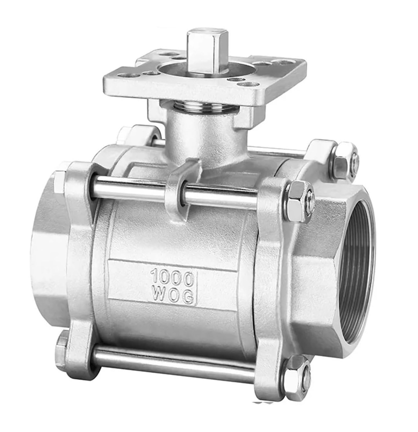 Vanne à bille trois pièces DN50 2" en inox SS304 pour tuyauterie et raccordement femelle