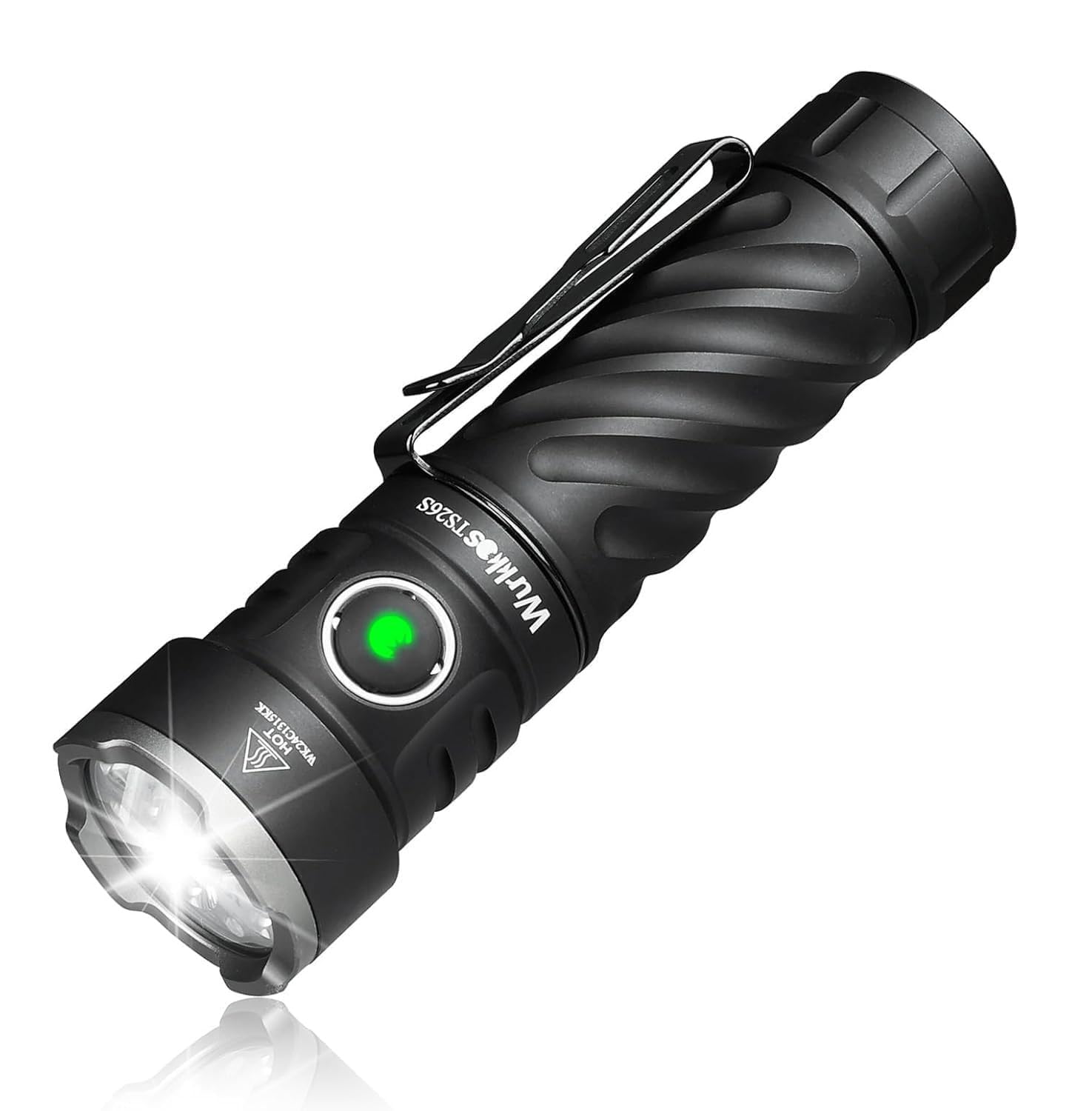 Wurkkos Black Ts26s Super Bright Led Torch 3100 Lumens, Rechargeable Magnetic Torch With High Cri, 8 Modes, Ip68 Waterproof For Dog Walking, Mechanics, Camping