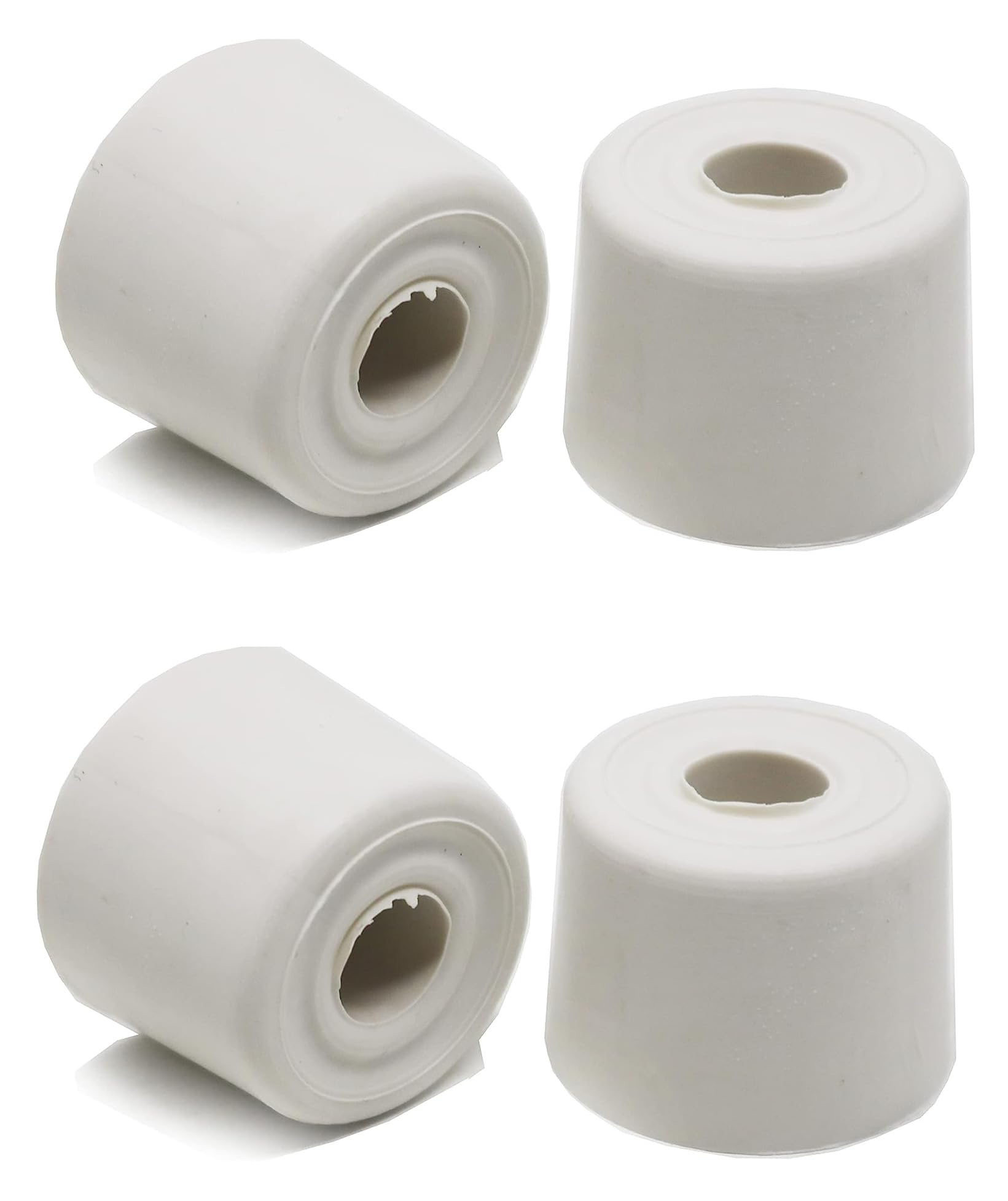 Fixte White Medium Wall Floor Mounted Rubber Door Stopper Bump Stop 28Mm (Pack Of 4)