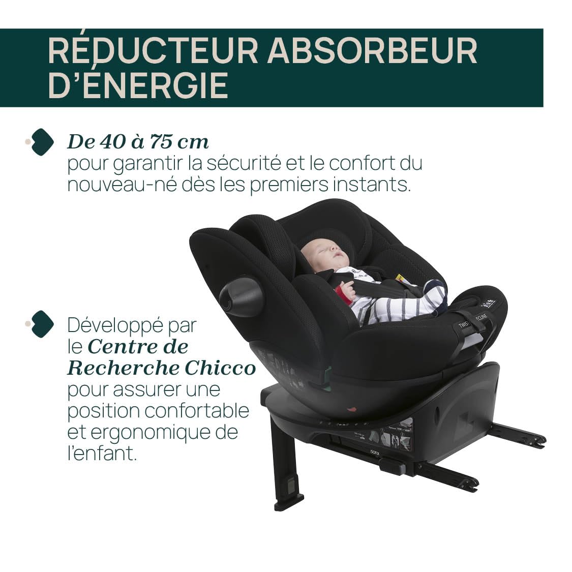 Chicco Everone I-Size, fotelik samochodowy z bazą ISOFIX, od 0 do 36 kg, od 40 do 150 cm, homologacja ECE R129/03, obrót 360° i odchylanie, grupa 0+/1/2/3, od 0 do 12 lat