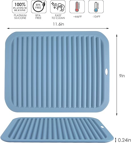 Vista 18 de Alfombrillas salvamanteles de silicona, soportes de silicona para ollas y sartenes calientes, tapetes resistentes al calor para mesas, encimeras