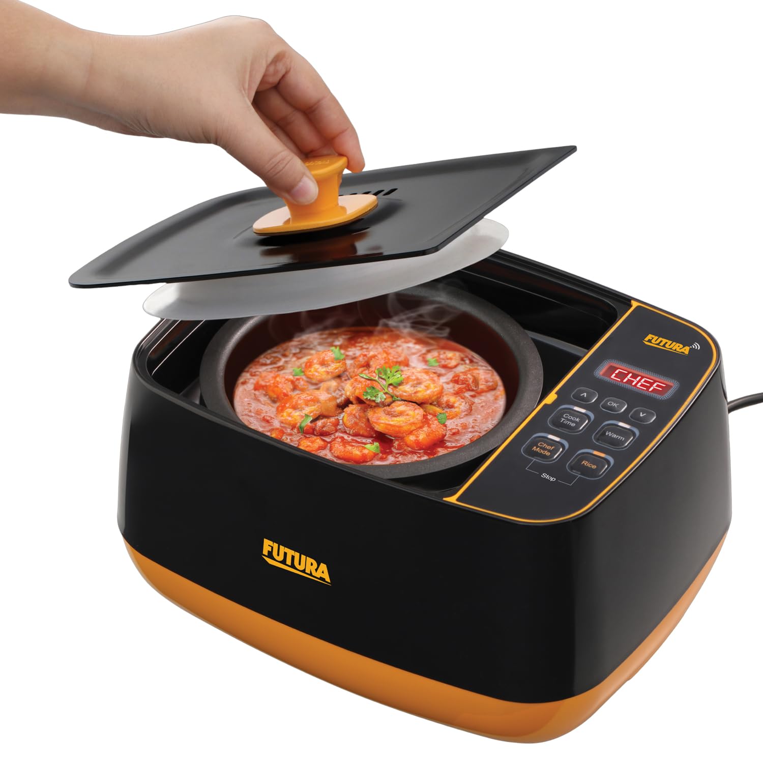 Hawkins Futura Smart Pot with Smart App, 2 Litre Smart Electric Cooker | Wi-Fi App Control | Automatic Rice Cooking | Slow Cooking, Sauté, Fry, Steam & Warm Functions | 100+ Guided Recipes | Portable Table-Top Cooker | Black (FSP1W)-image-32