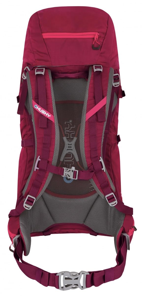 Husky Rucksack 40L – Leichter, Robuster & Wasserdichter Outdoor-Rucksack mit Viel Stauraum, Komfortsystem & Regenhülle für Trekking, Wandern & Reisen (Capture, Magenta)
