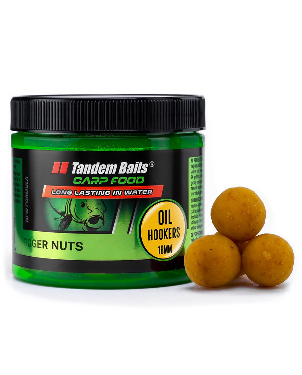 Tandem Baits Carp Food Perfection Oil Hookers Tiger Nut | Carp Hook Baits | Carp Fishing Without Effort | Bait for Big Fish Fishing | Carp Accessories for Professionals & Hobby Anglers 18 mm 120 g