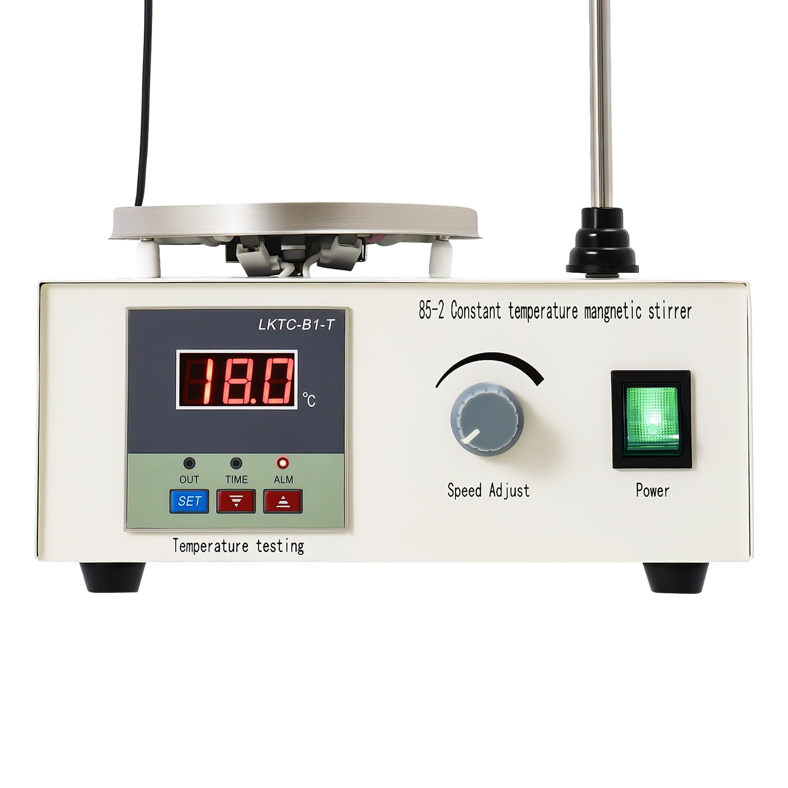 Magnetrührer mit heizplatte, 2000ml Magnetrührer, 250W Temperaturanzeige Rührer Lab Magnetrührer, 0-2000rpm Einstellbarer Temperatur, Zeit und Geschwindigkeit, für Industrie Pharmazeutische Fabrik