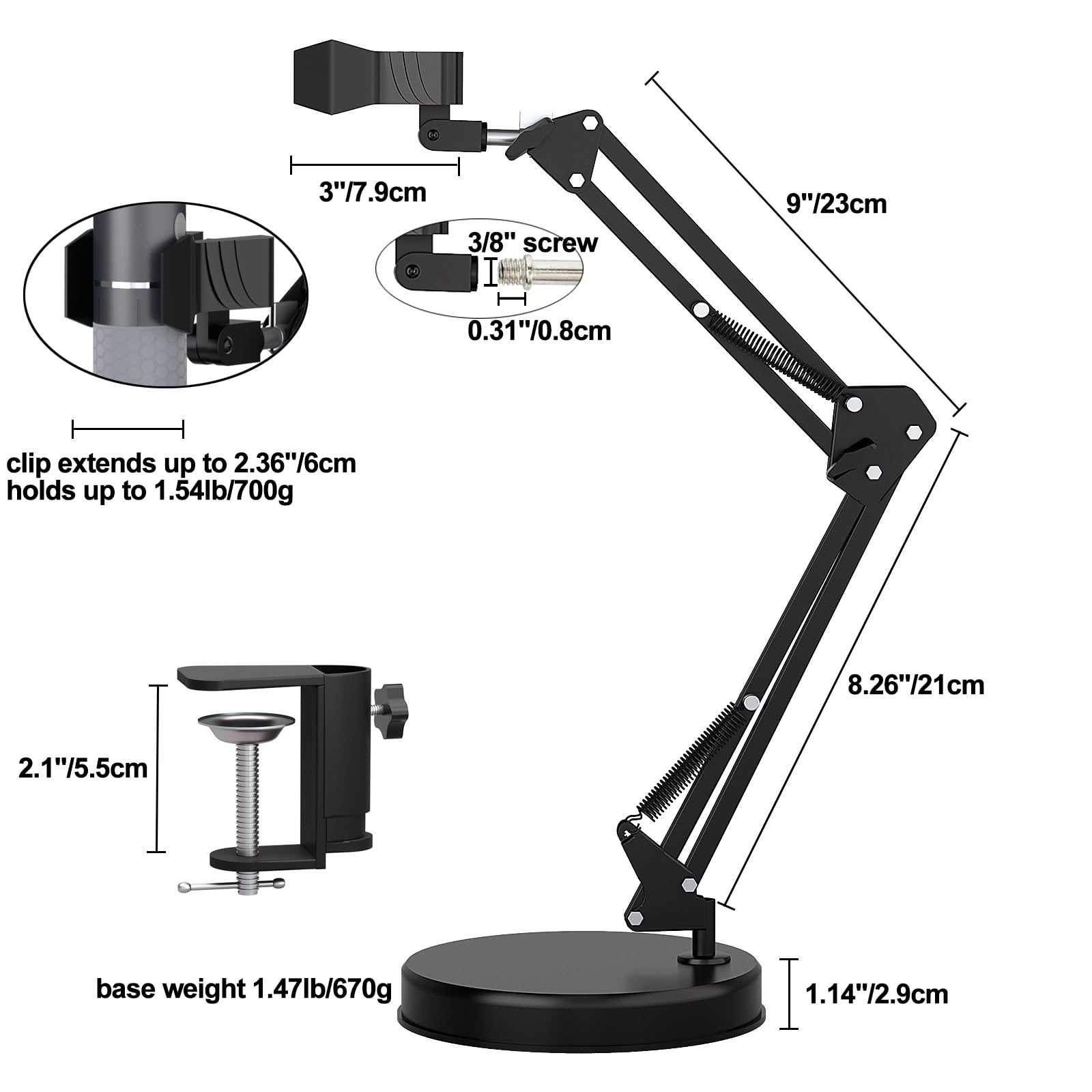 Microscopio WiFi 4K con Soporte de Altura máxima de 55 cm y Abrazadera de Mesa, microscopio Digital USB de 50 a 1000X, cámara 3840 x 2160P, para iPhone Android Windows Mac Linux Chrome