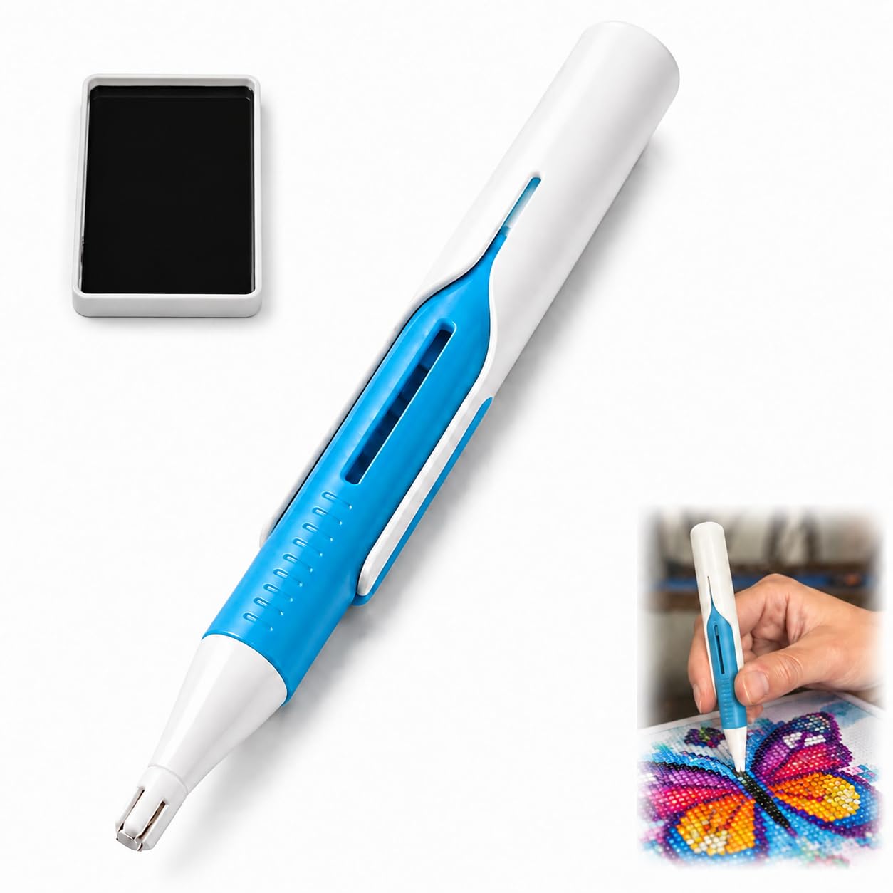 Automatic Diamond Art Painting Bead Dispenser Pen - Portable Auto Drill Dotting Tool, No Wax Required, Ergonomic Lightweight Grip with Adjustable Design, Ideal Diamond Art Accessories for Beginners