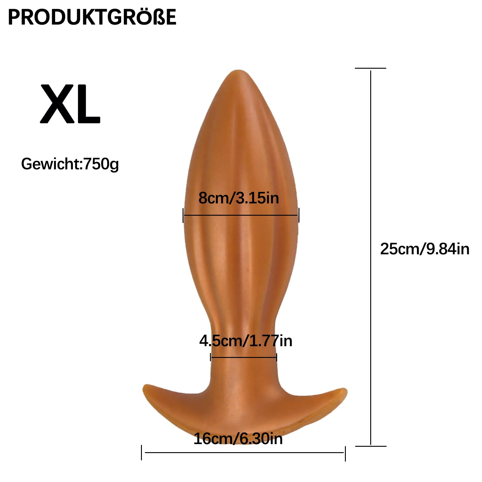 Dildo anale in silicone, tappo anale butt plug per fisting, dilatatore anale per donne e uomini, sex toy anale con palline e gancio anale (XL)