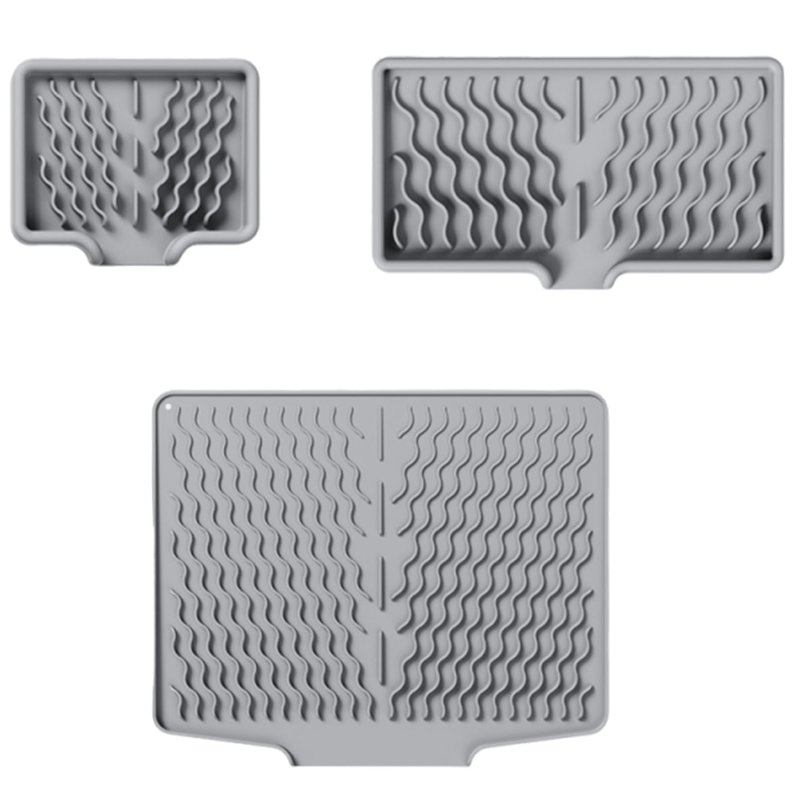 Woedpez Food Grade Silicone Drying Mat Waterproof Heatproof Sink Tray for Utensils Drainage Rack Countertops Organiser Nonslip Sink Drying Pad for Dishes