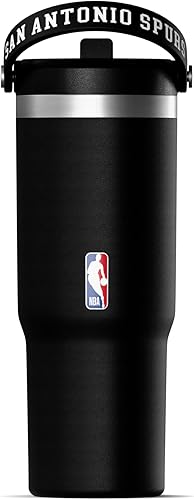 Miniatura 2 de Hydrapeak x NBA Vaso Nomad con Licencia Oficial de los San Antonio Spurs de 32 oz con Asa y Tapa con Popote, Botella de Agua de Acero Inoxidable a