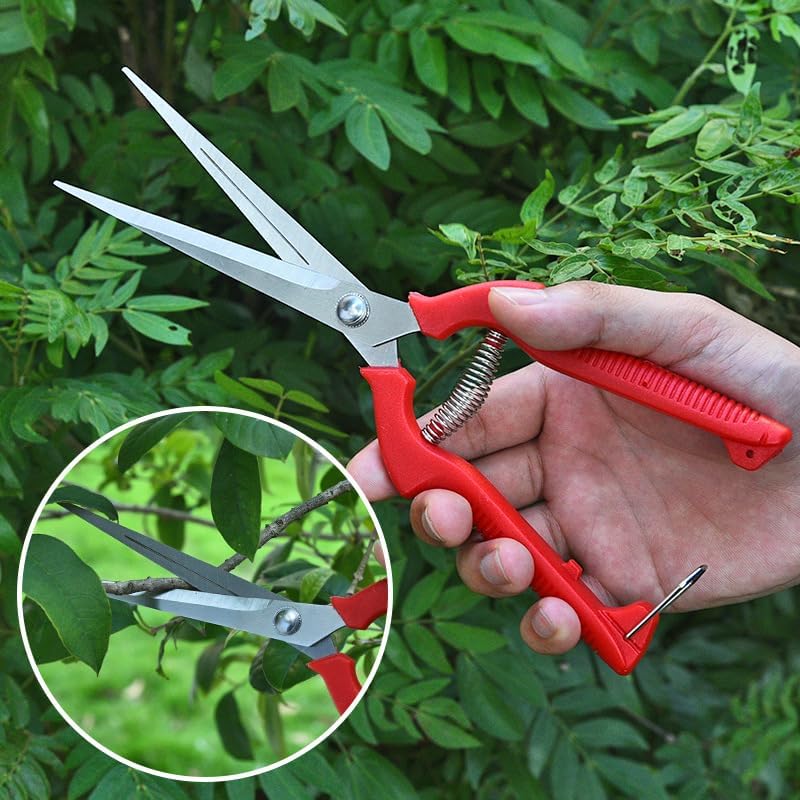 Miniatura 6 de 1 paquete de tijeras de podar de jardín multifuncionales de acero inoxidable de modelo extendido. Poda de flores, árboles, frutas, verduras, hierbas