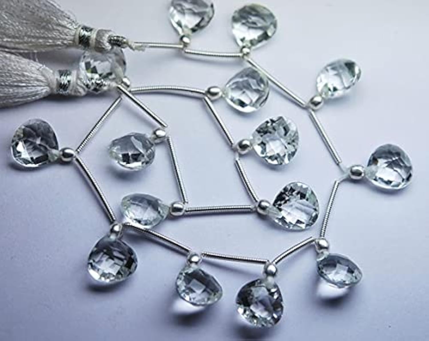 Perle cristal de roche briolette coeur 10mm pour créer vos bijoux de mariage