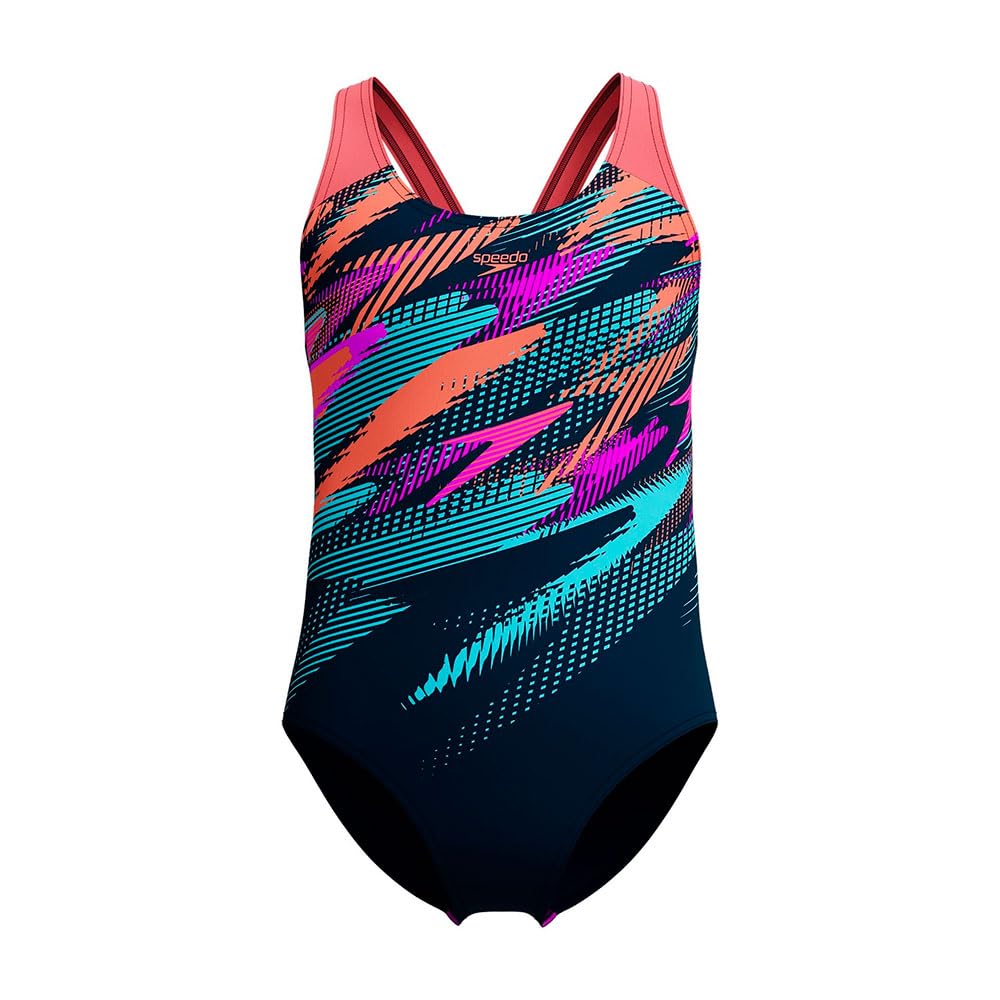 Speedo Digi Placement Splashback Swimsuit 7-8 Years Blue