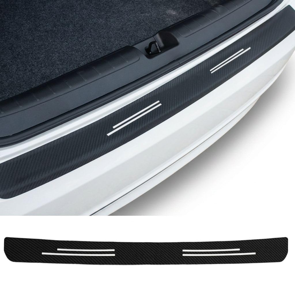 QIZUN Rear Bumper Protector for Skoda Karoq NU7 I 2017-2025, Trunk Boot Sill Guard Carbon Fiber Look Thickened Anti-Slip Loading Luggage 90cm