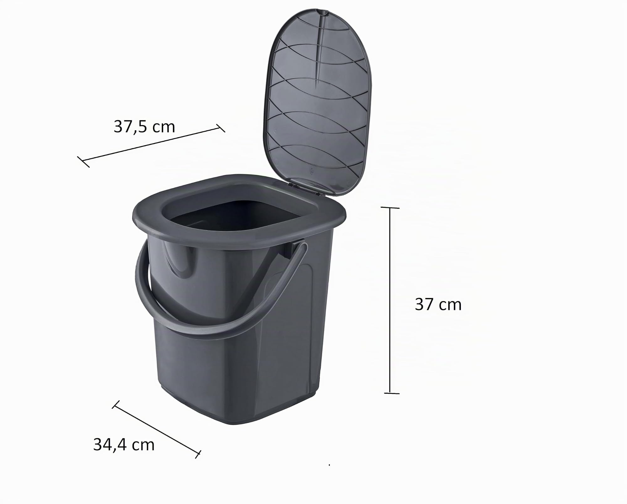 BranQ - Home essential, Prodotto al 100% con materiale riciclato, ecologico, mobile toilette da campeggio, 22 l, portata massima fino a 120 kg, grigio ECO