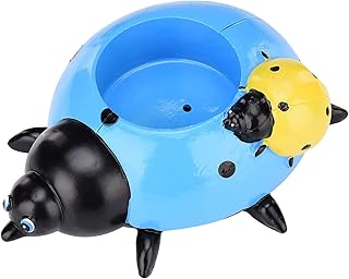 FGYZYP Ladybug Flower Pot Garden Planter, Simulation Animal Ladybugs Resin Flower Pot, Garden Decoration Sculpture, Potted Plants Pot Ornament for Flower Plant Home Garden Indoor Outdoor Decor (Blue)