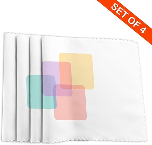 Miniatura 4 de Rectangular Placemats Set of 4, Heat Resistant Squares Printed Kitchen Dining Table Mats