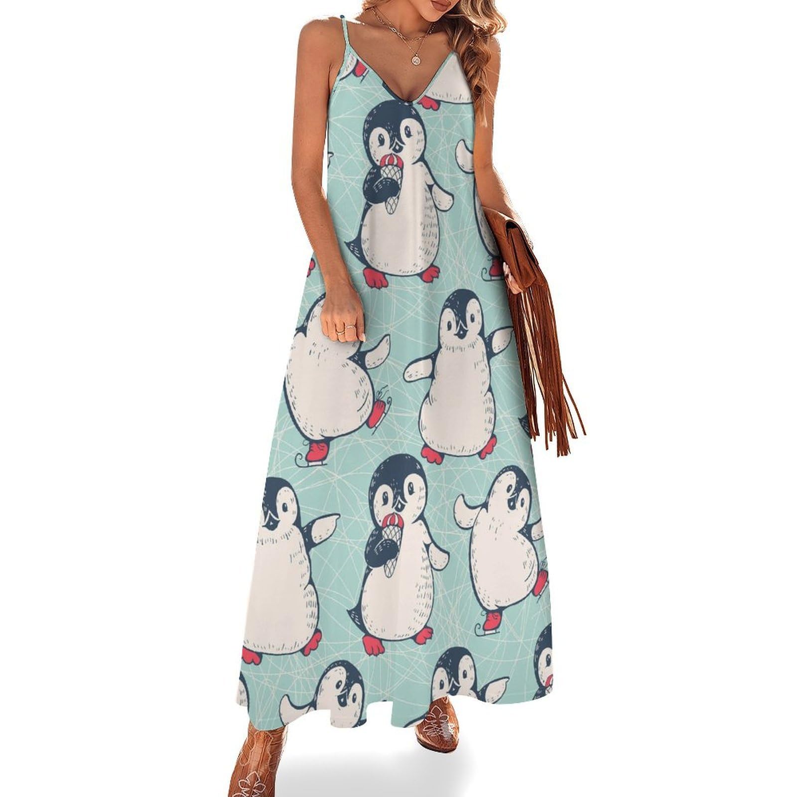 Robe Ete sans Manches fluide et confortable Pingouins
