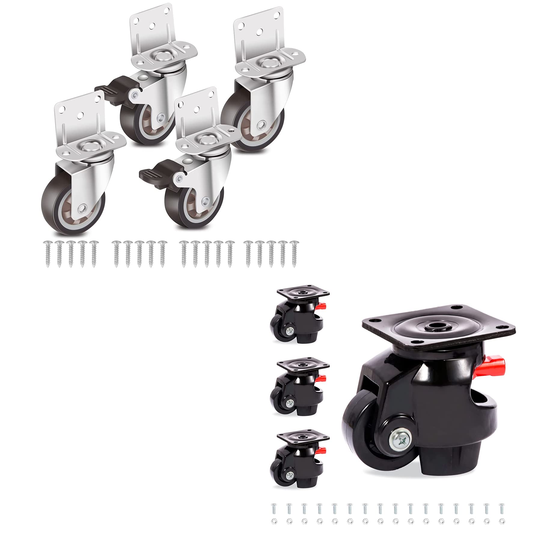Sohnvwtgd 5 2 Inch Side Mount Casters And 80F Leveling Casters Bundle