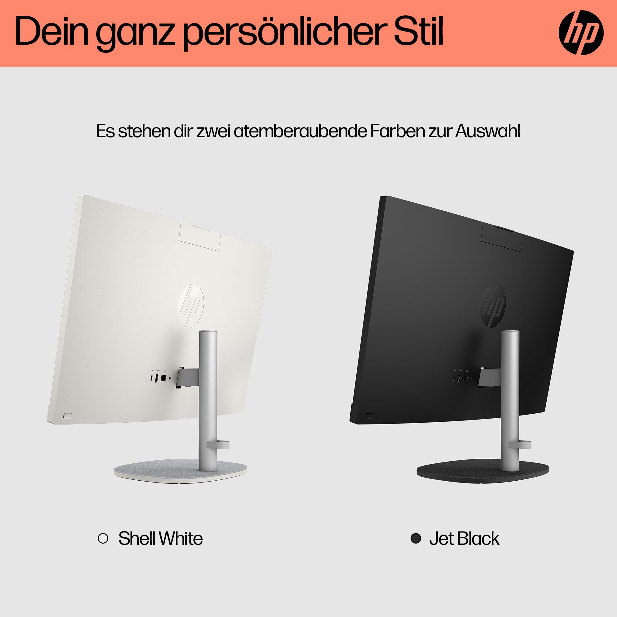 HP All-in-One Desktop-PC |23,8" FHD Display | AMD Ryzen™ 5 7520U | 8 GB DDR5 RAM | 512 GB SSD | AMD Radeon™-Grafikeinheit | Windows 11 Home | Weiß
