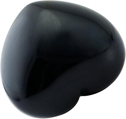 Miniatura 3 de SUNYIK Piedra de bolsillo tallada de obsidiana negra natural, cristal de palma curativa, paquete de 1 (1.6 pulgadas)