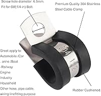 Vista 3 de 24 abrazaderas de cable de acero inoxidable de 12 pulgada, abrazadera aislada acolchada de goma, abrazadera aislada, abrazadera de metal, abrazadera