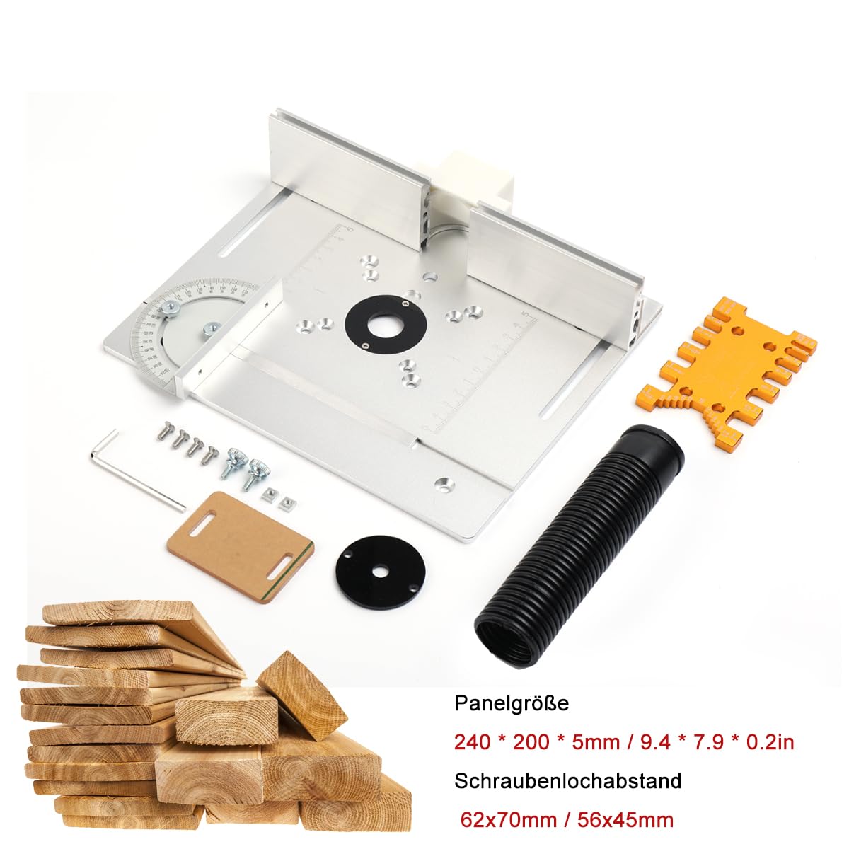 Set mit 4 Frästisch Einlegeplatte Oberfräse, Aluminium Oberfräsentisch,Frästisch Einlegeplatte HolzfräSer Einlegeplatte Werkzeug,Aluminiumlegierung für Oberfräse Tischfräse