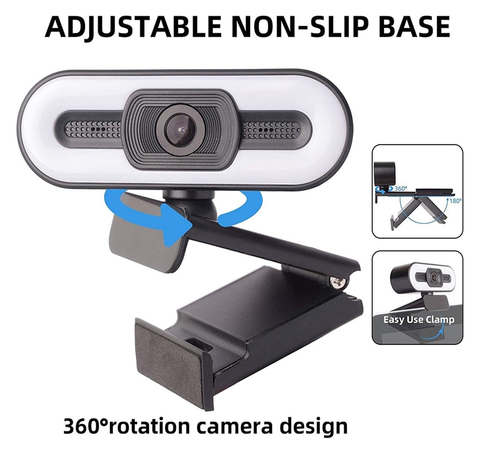 Full HD 1080P 2K 4K Webcam Auto Focus Fill Light Web Camera con microfono Trasmissione in diretta USB Computer PC Web Cam(4K AutoFocus)