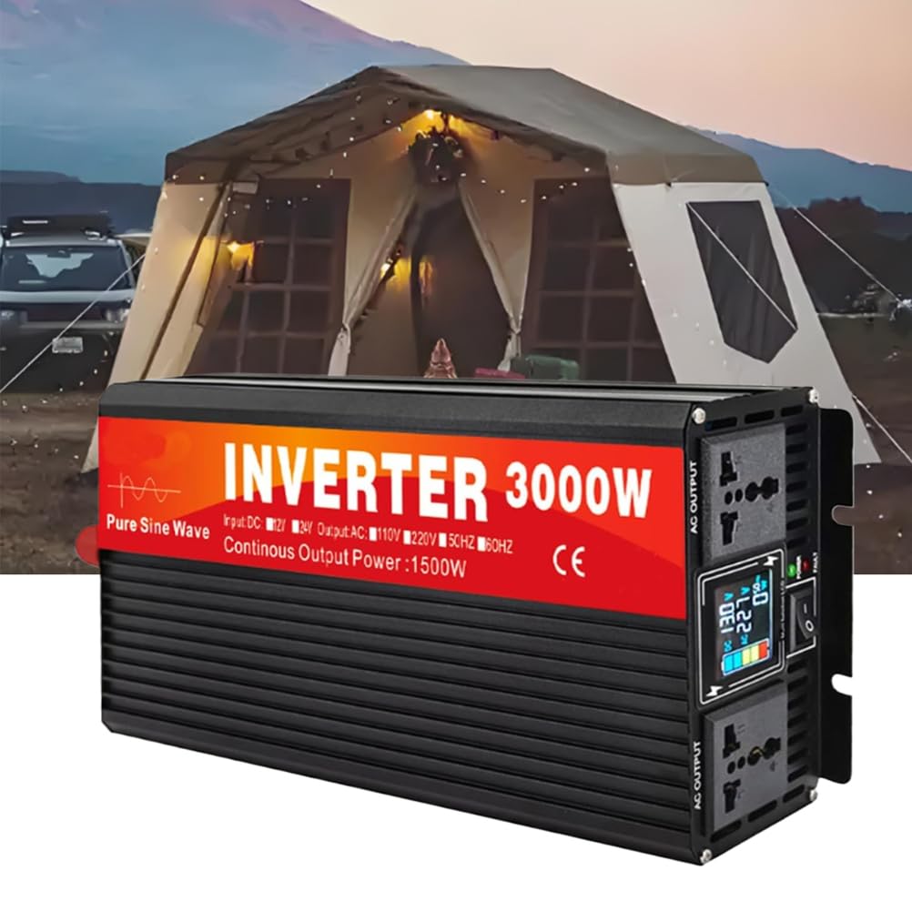 Onduleur de Voiture 72V 220V | Convertisseur Sinusoïdal Pur 3000W portable