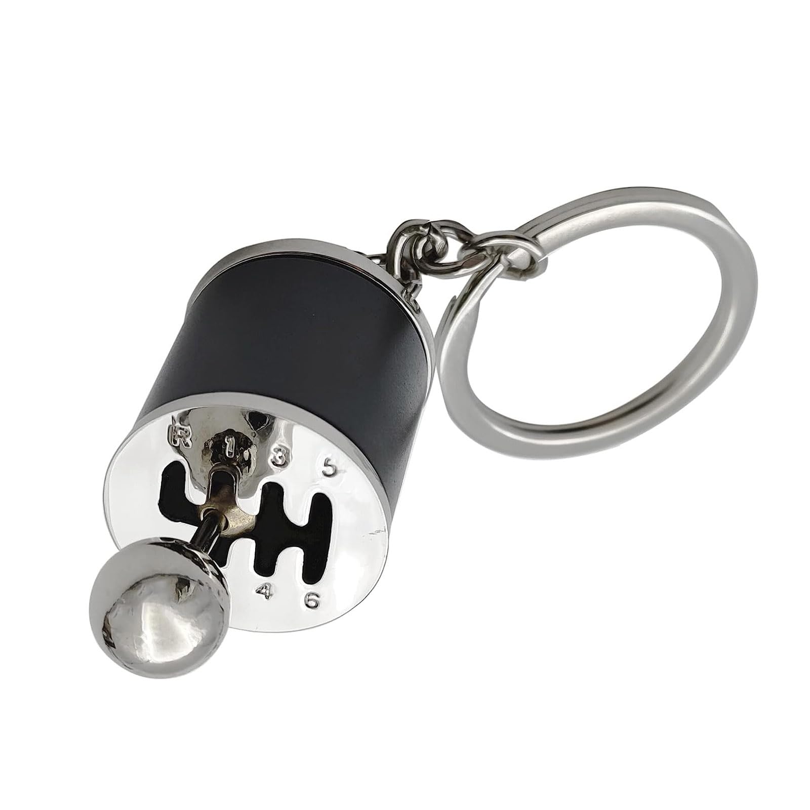 EVKILKJS Gearbox Keychain,Gear Shifter Keychain,Six Speed Manual Transmission Shift Gearbox Key Chain,Mini Car Gear Shift Stick Keychain,Car Decoration Accessories for Men (Black)