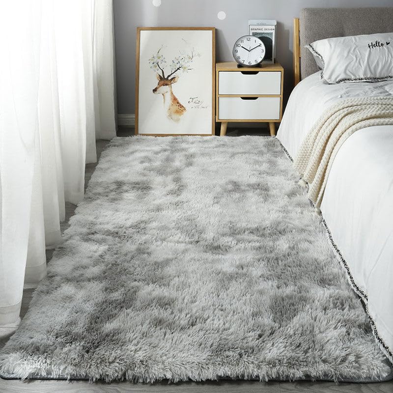 Rugs Living Room Large,Washable Grey Area Rugs for Bedroom, Anti Slip Modern Super Soft Thick Pile Small Fluffy Shaggy Rug Non Shedding,21,80 * 120cm