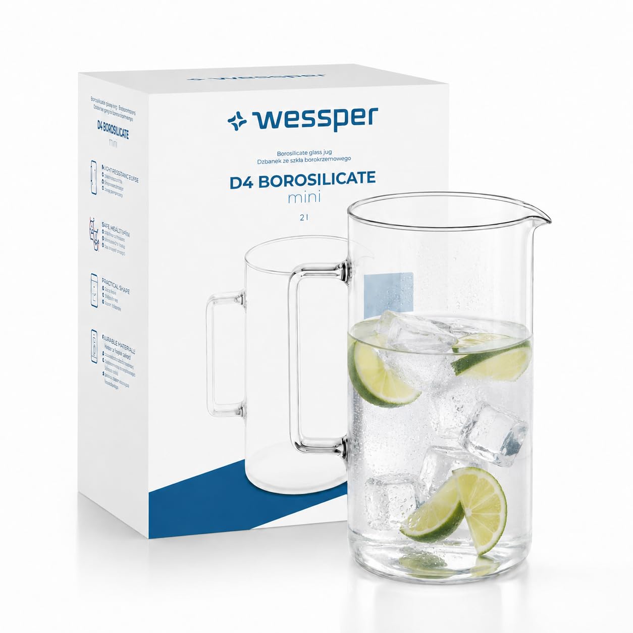 wessper pichet verre borosilicate 2l