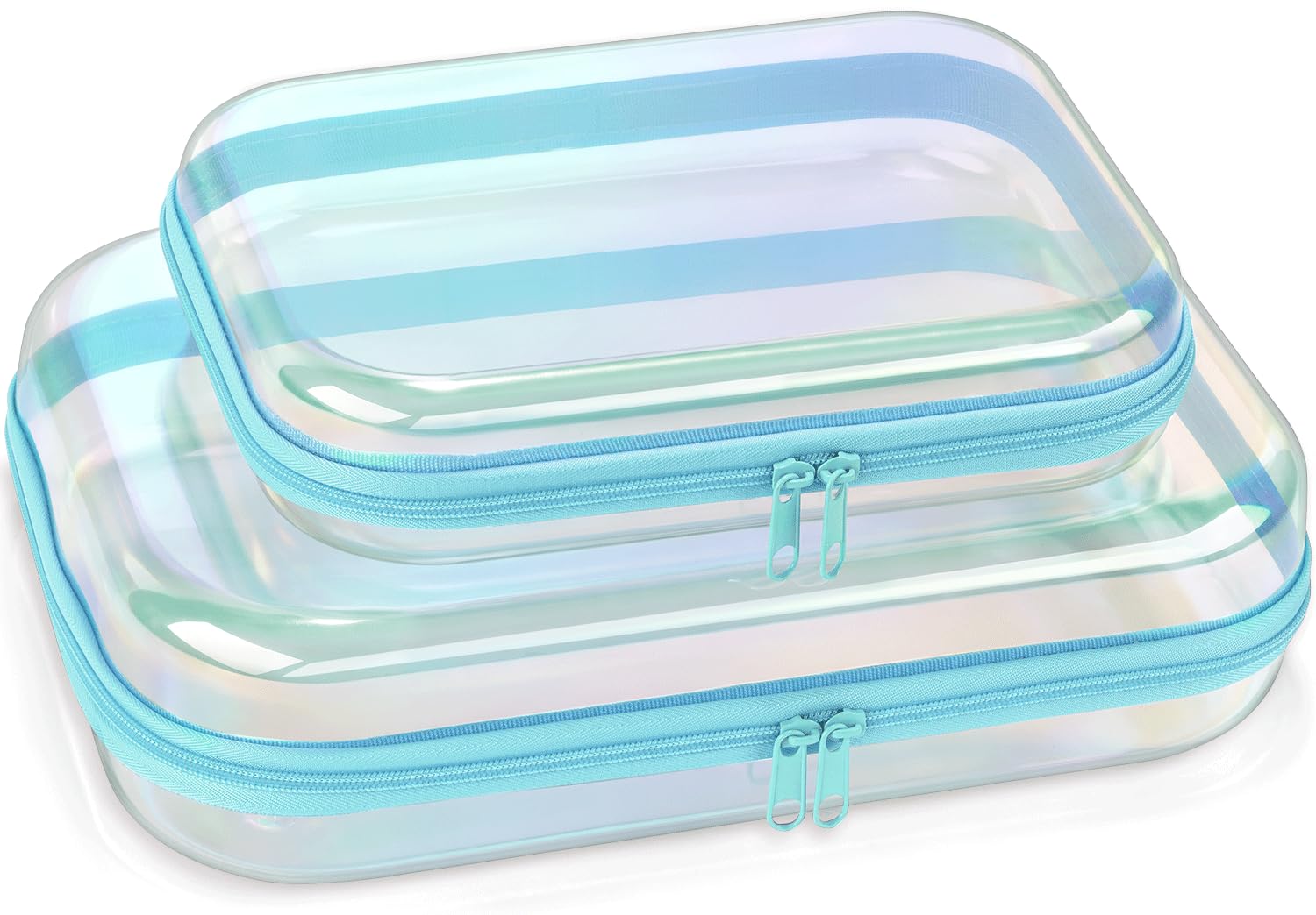 Photo 1 of YSHXNX Clear Hard Shell Toiletry Bags, 2 Pack
