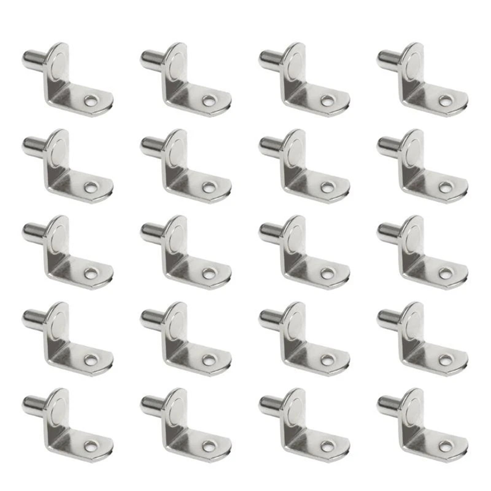 Wuyxto Type 1 20 Pcs Metal Cabinet Wardrobe Shelf Support Pins Studs Pegs Bookcases Brackets For Cabinet(Type 1)
