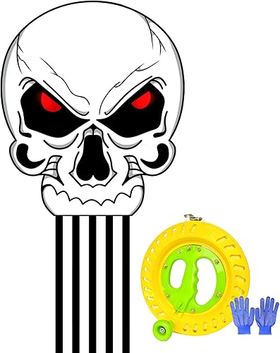 Flying Hoofer Skeleton Kite for Kids Adults, Easy to Fly Cool Skull Kite with Kite Reel