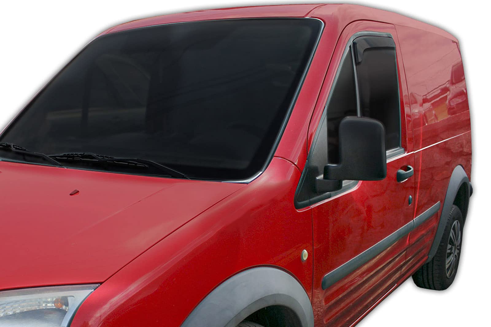 J&J AUTOMOTIVE GD Déflecteurs d'air et de Vent pour Ford Transit Conect 2004-2013, Ensemble 2pcs, Teintés, Avant et Arrière, Aérodynamique