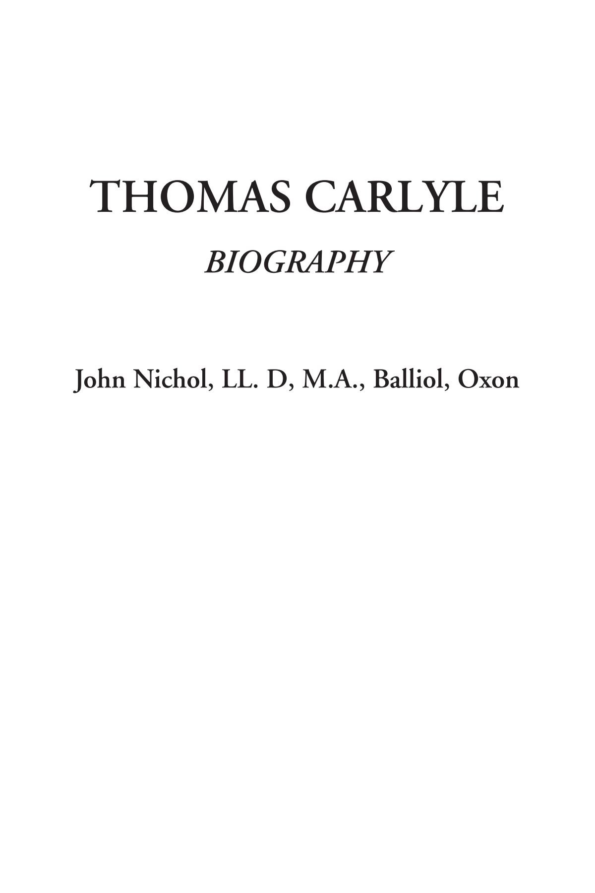 Thomas Carlyle (Biography)